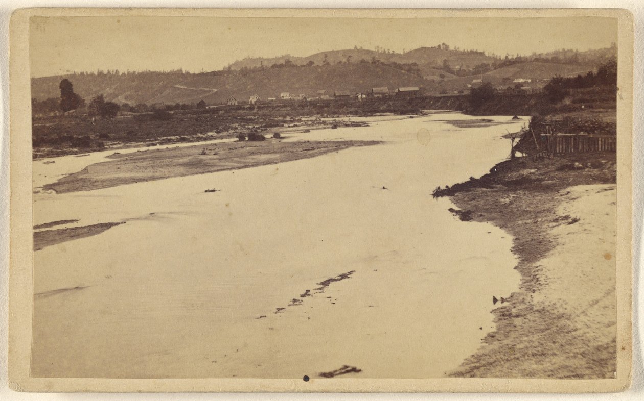 Looking up the San Lorenzo, From the Foot Bridge, Santa Cruz by Lawrence and Houseworth