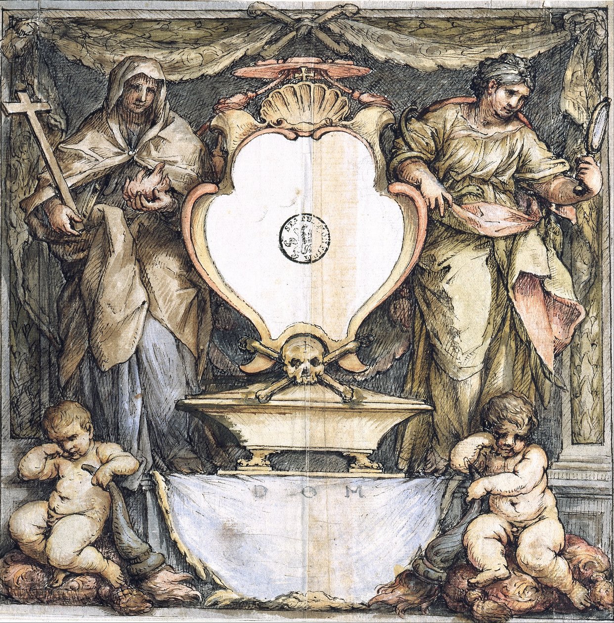 Presentation Drawing for an Epitaph by Lazzaro Baldi