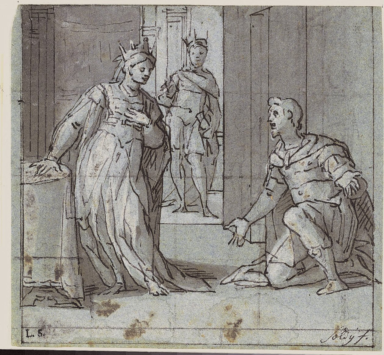 Haman Pleading Esther for His Life by Lazzaro Tavarone