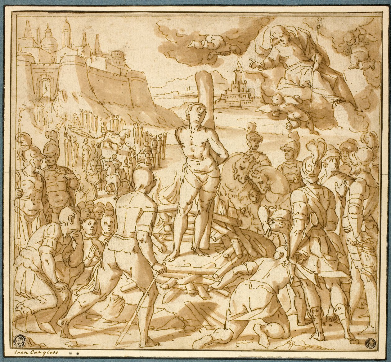 Study for Saint James Saving an Innocent from the Flames by Lazzaro Tavarone