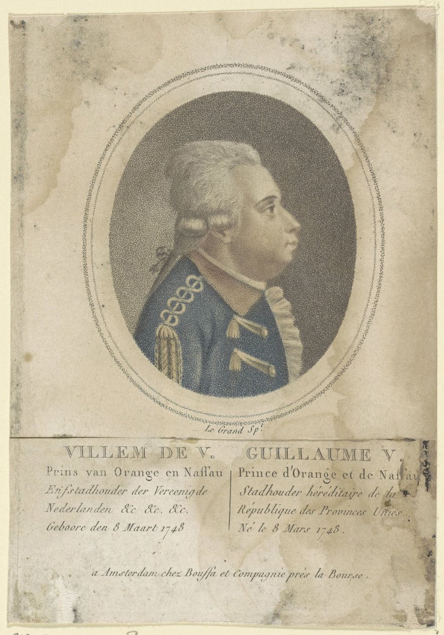 Portrait of William V, Prince of Orange-Nassau by Le Grand