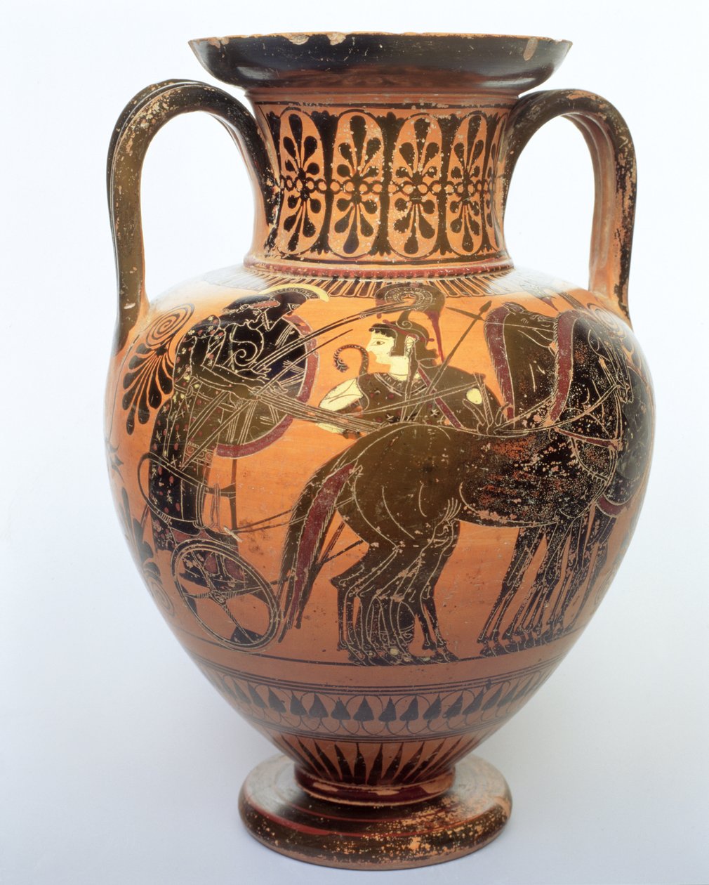 Black-figure amphora depicting a quadriga, 515-490 BC by Leagros Group