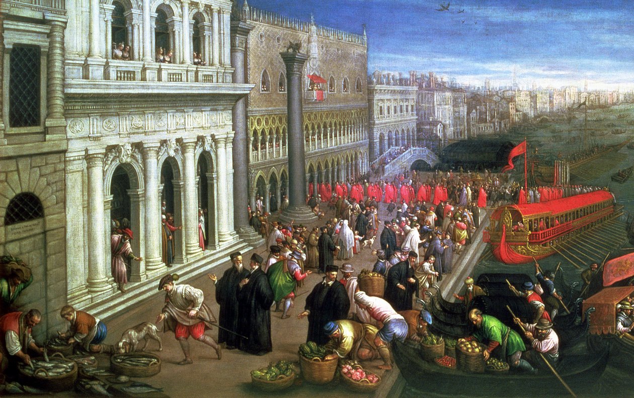 Riva degli Schiavoni, Venice (detail) by Leandro da Ponte Bassano