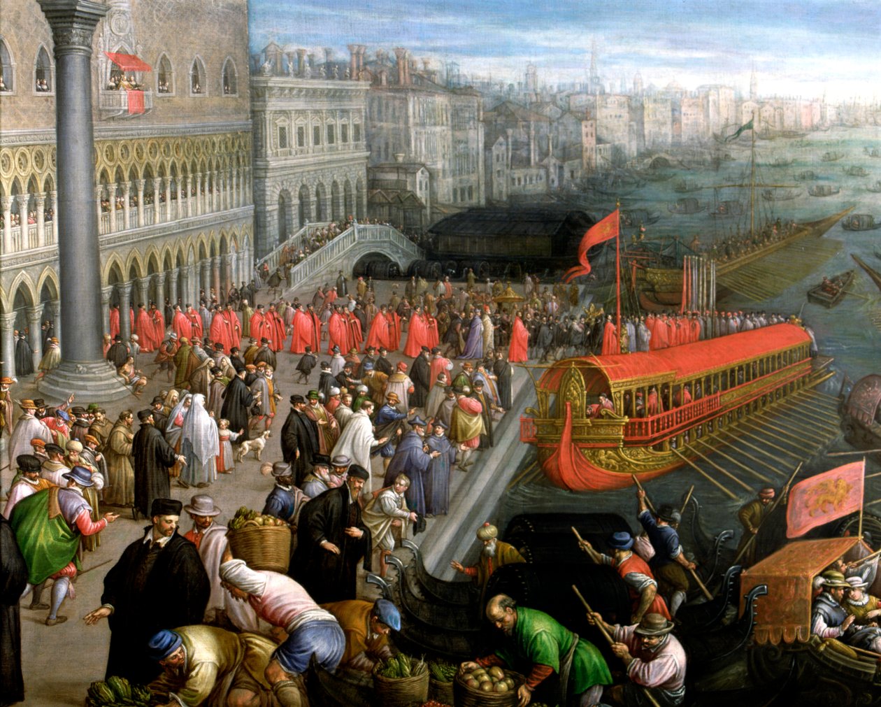The Riva Degli Schiavoni in Venice (detail) by Leandro da Ponte Bassano