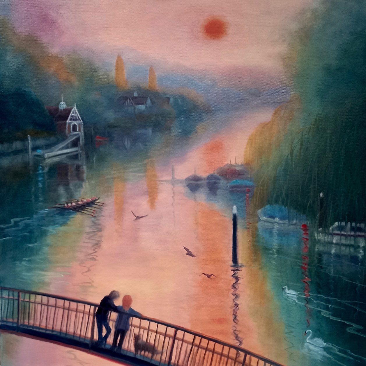 Summer Morning, Eel Pie Island, Twickenham, 2021 by Lee Campbell