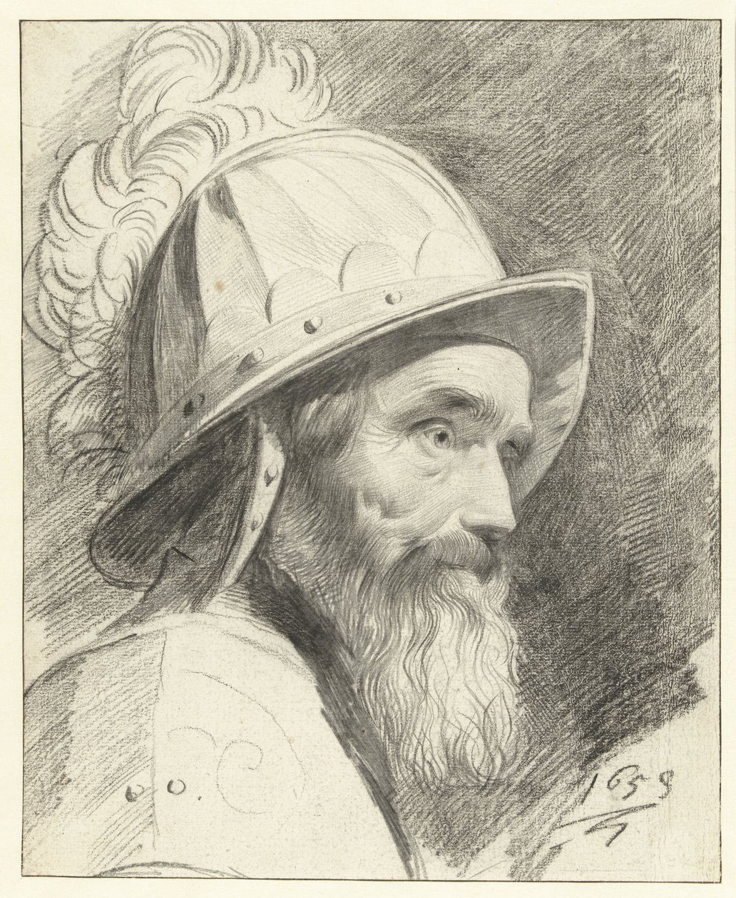 Bust of a Warrior with Helmet by Leendert van der Cooghen