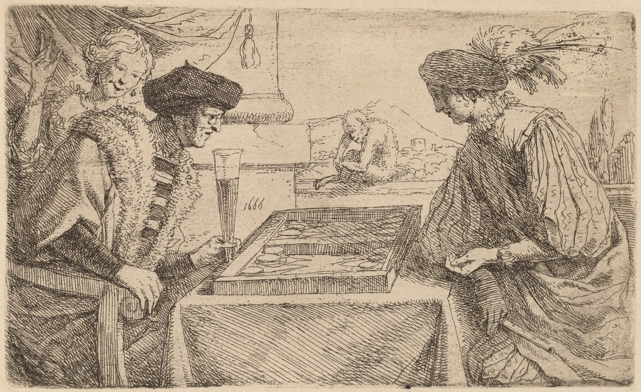 The Board Players by Leendert van der Cooghen