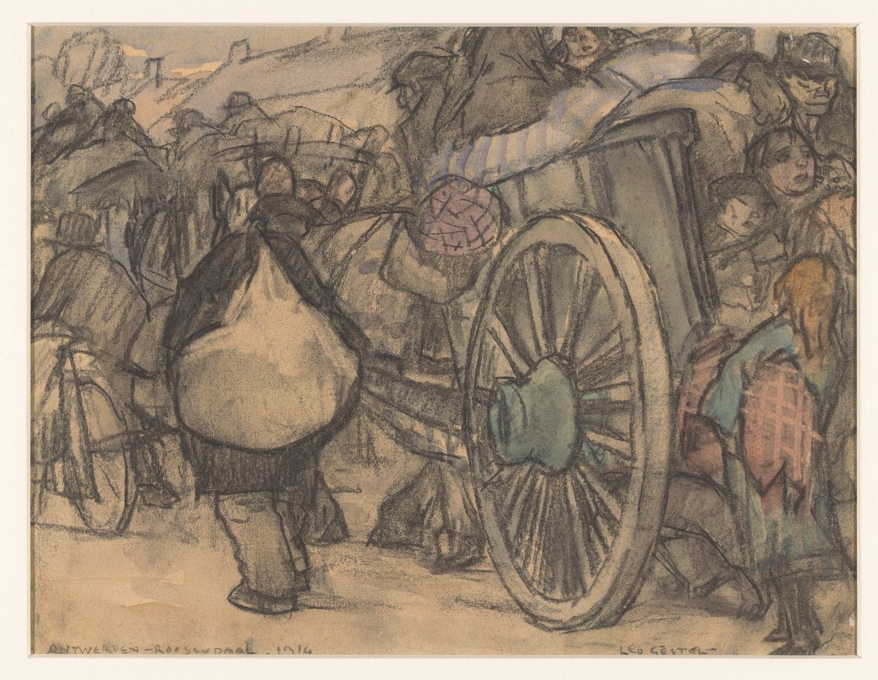Antwerp-Roosendaal-1914 by Leo Gestel (signed by artist)