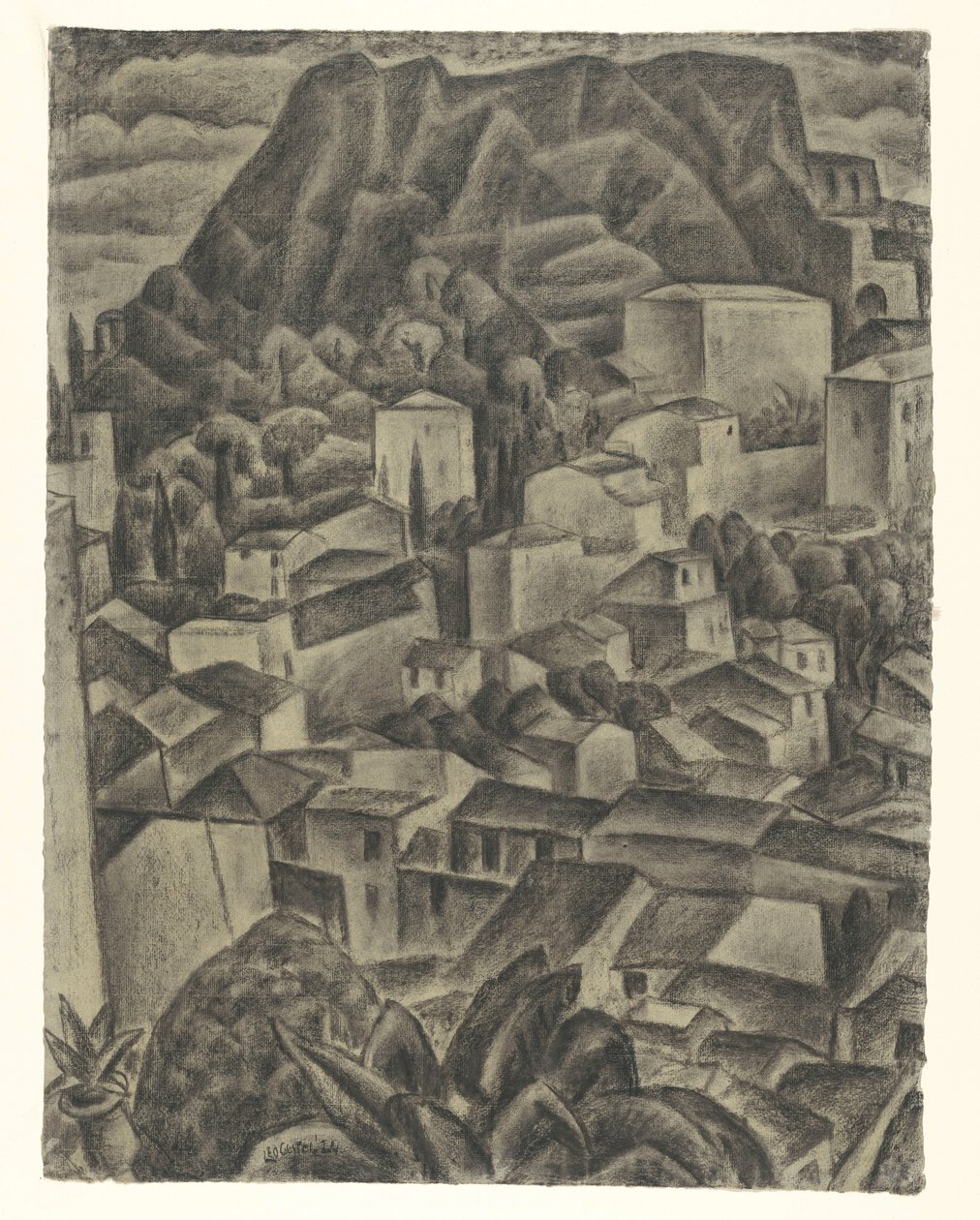 Italian Mountain Village by Leo Gestel (signed by artist)