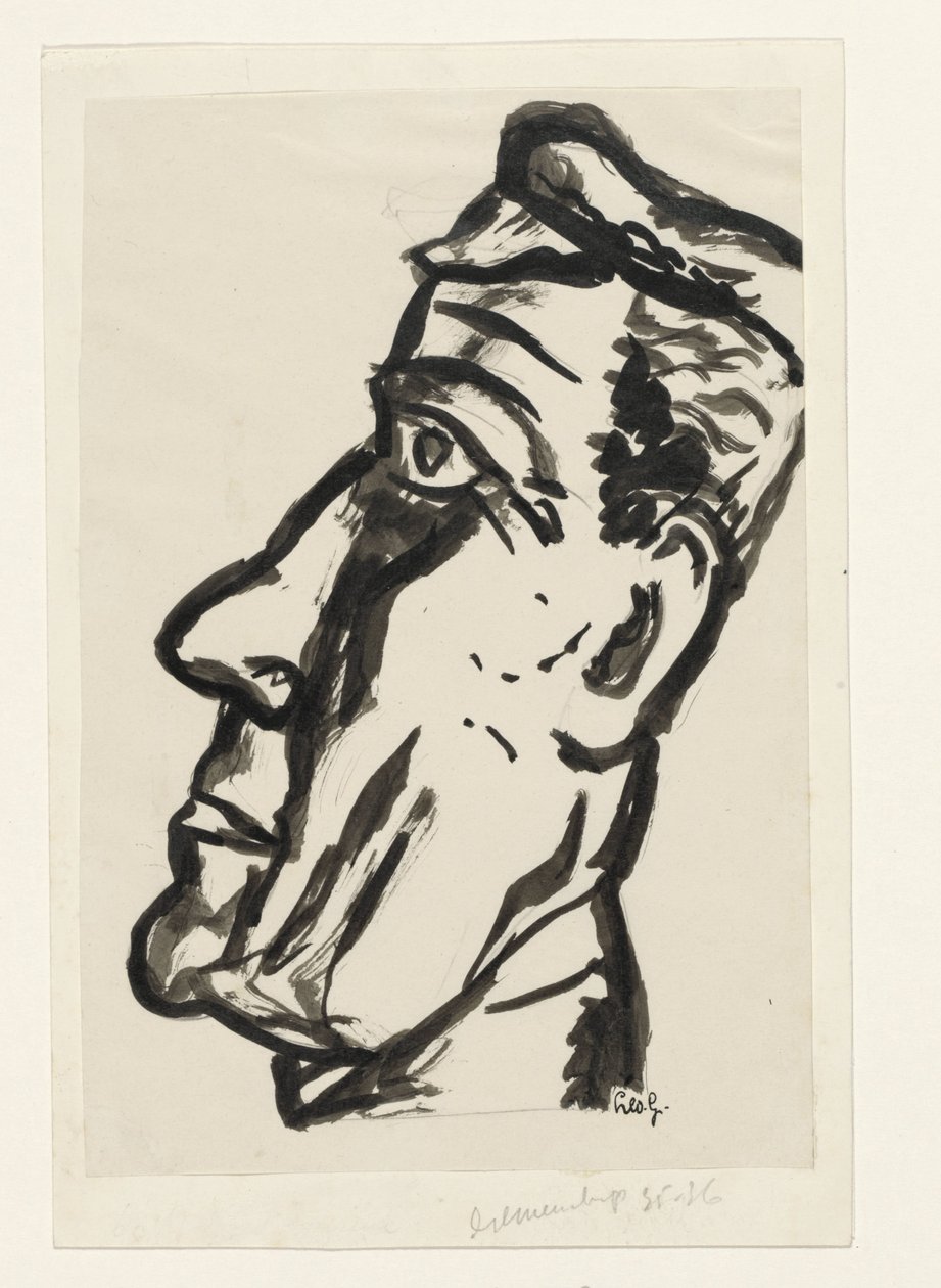 Head of a Man by Leo Gestel (signed by artist)