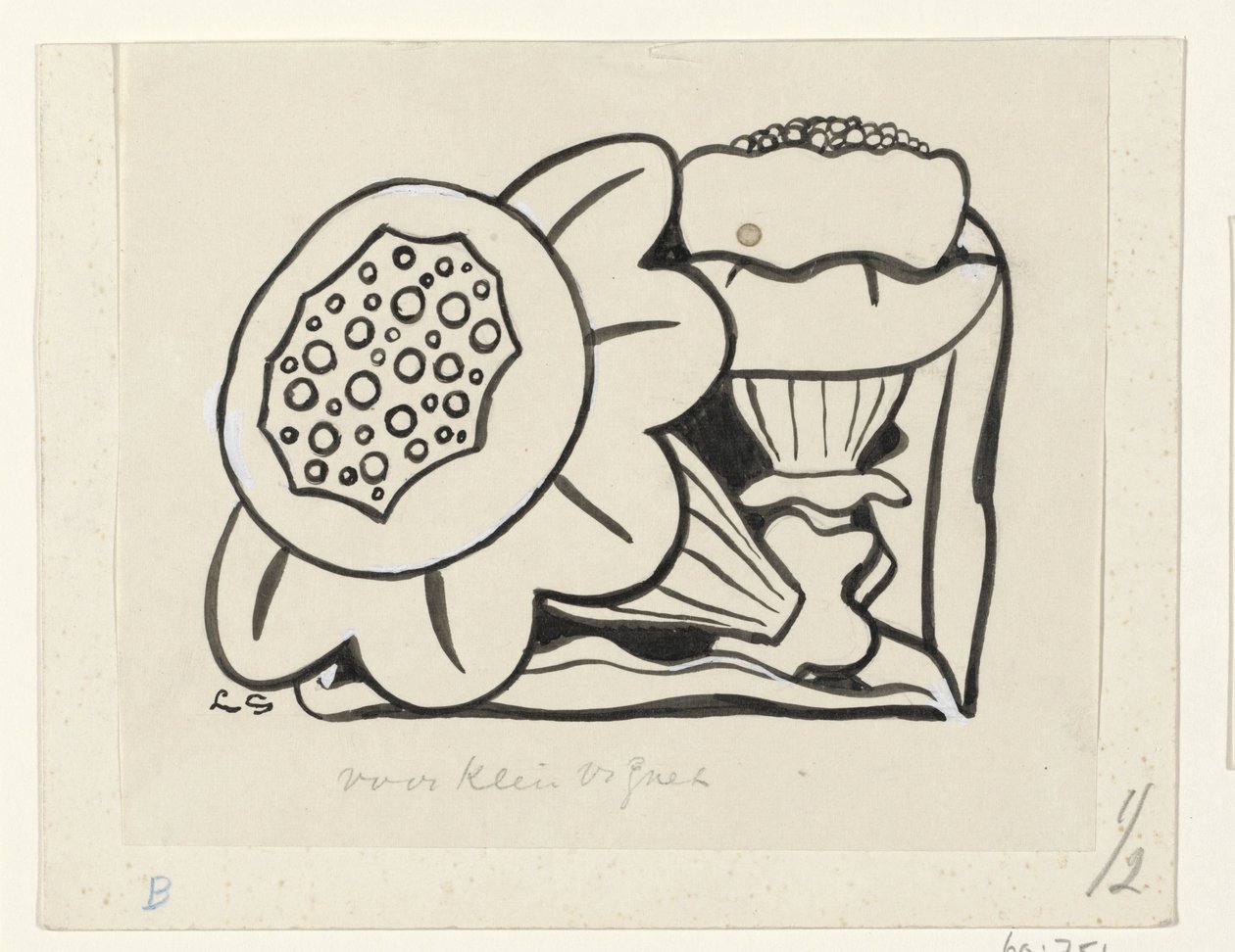 Two Flowers by Leo Gestel (signed by artist)