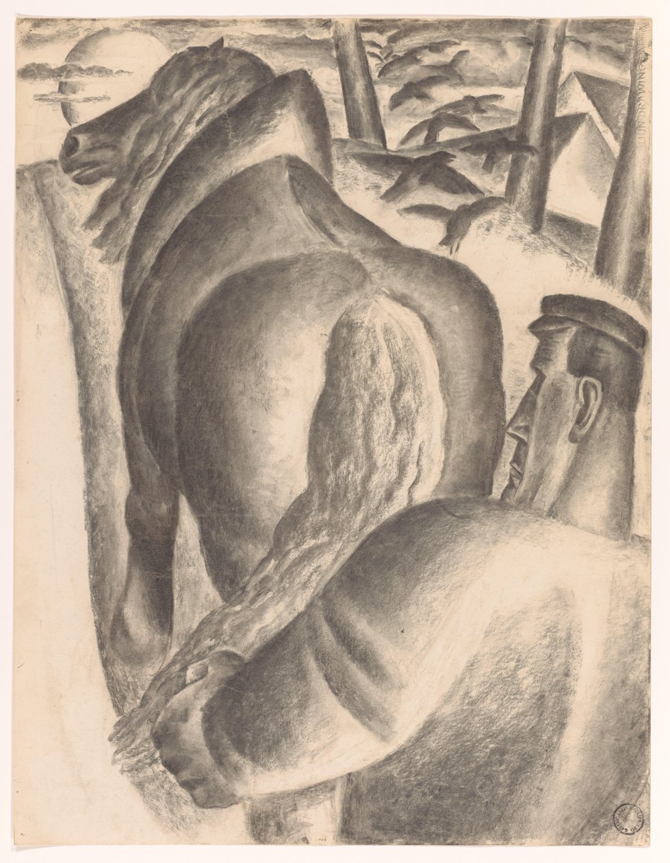 Farmer with Plow by Leo Gestel