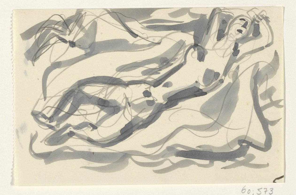 Naked Woman and Horse in the Sea by Leo Gestel
