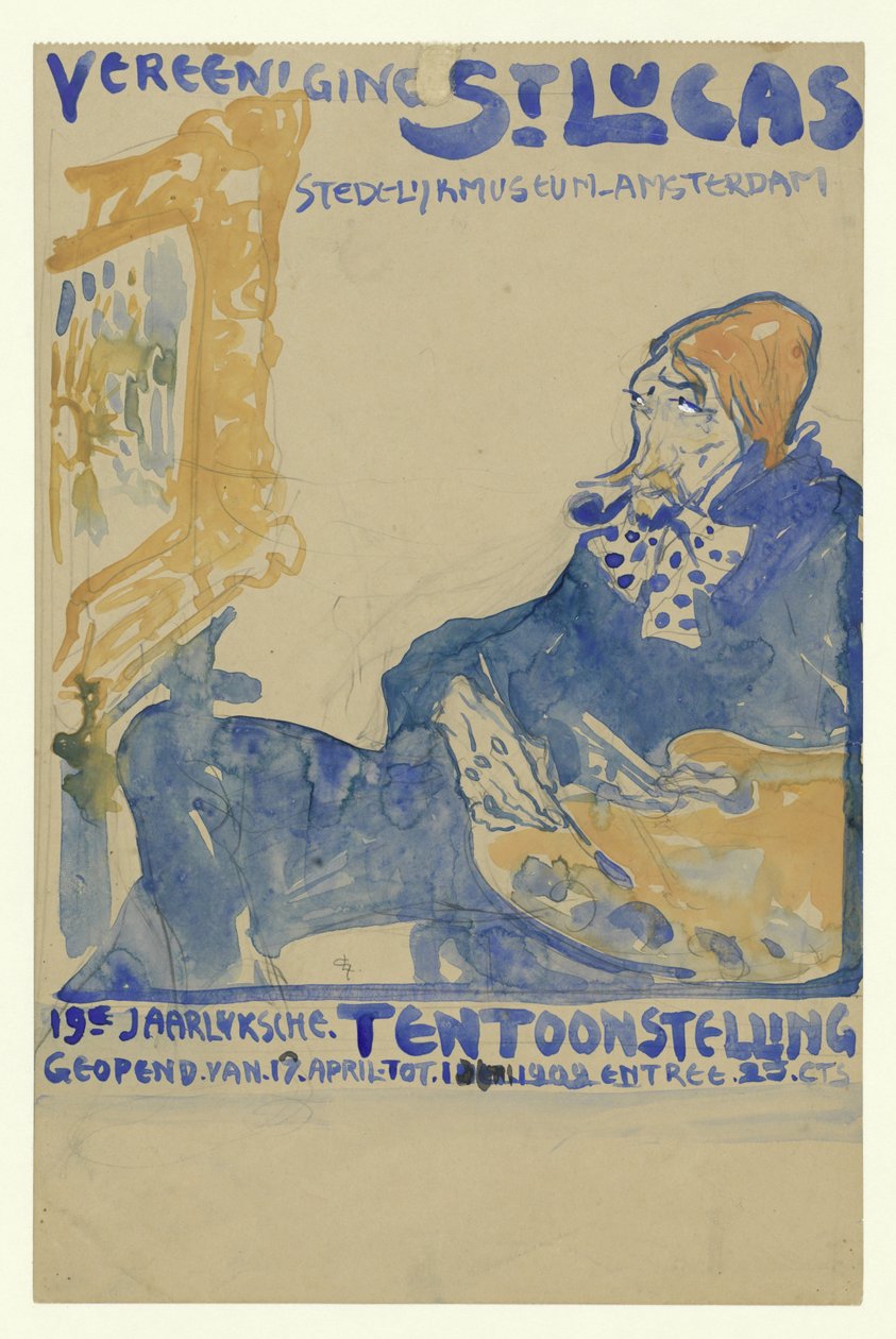 Design for the Poster of the 19th Annual Exhibition of Vereening St. Lukas at the Stedelijk Museum in Amsterdam by Leo Gestel