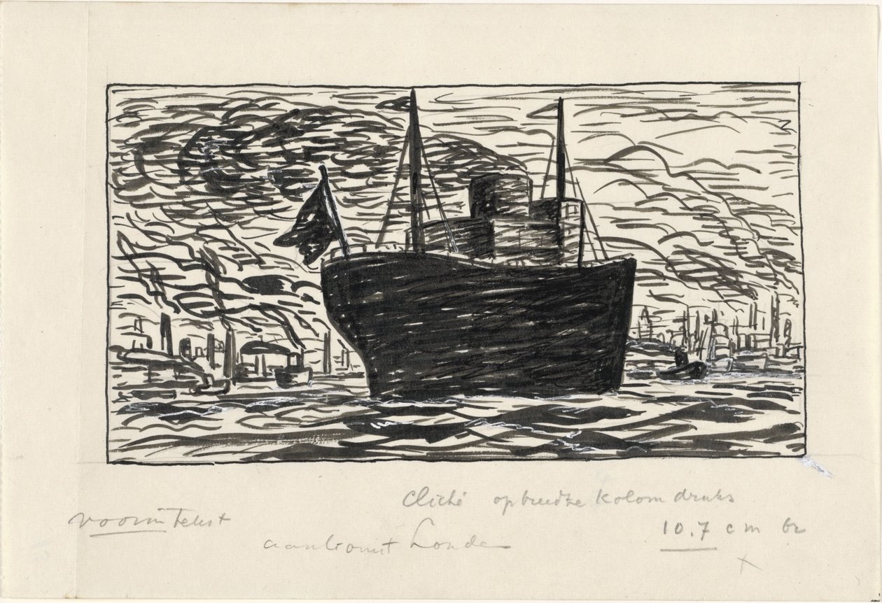Ship Enters the Port of London by Leo Gestel