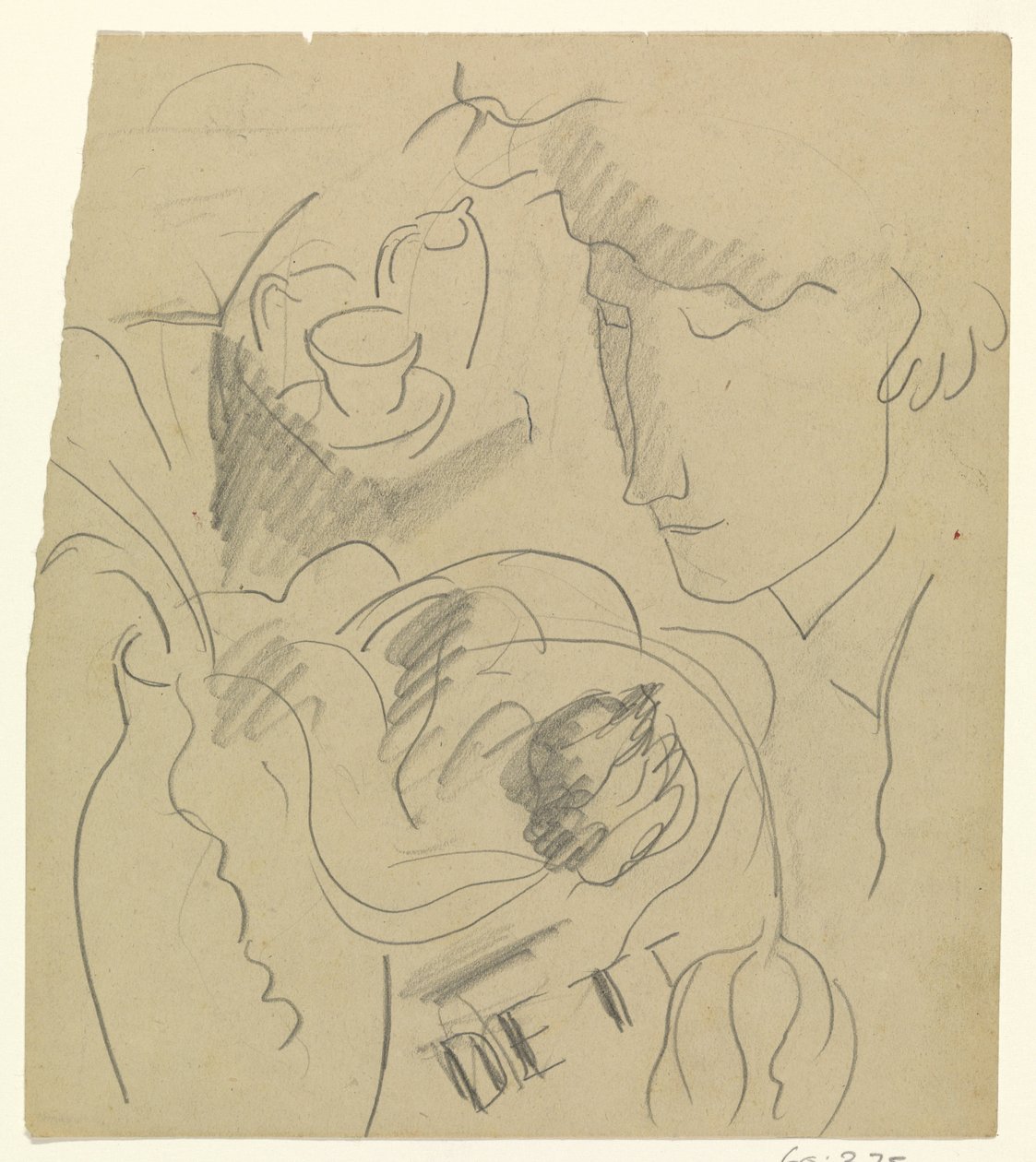 Woman Smelling Flowers in a Vase by Leo Gestel