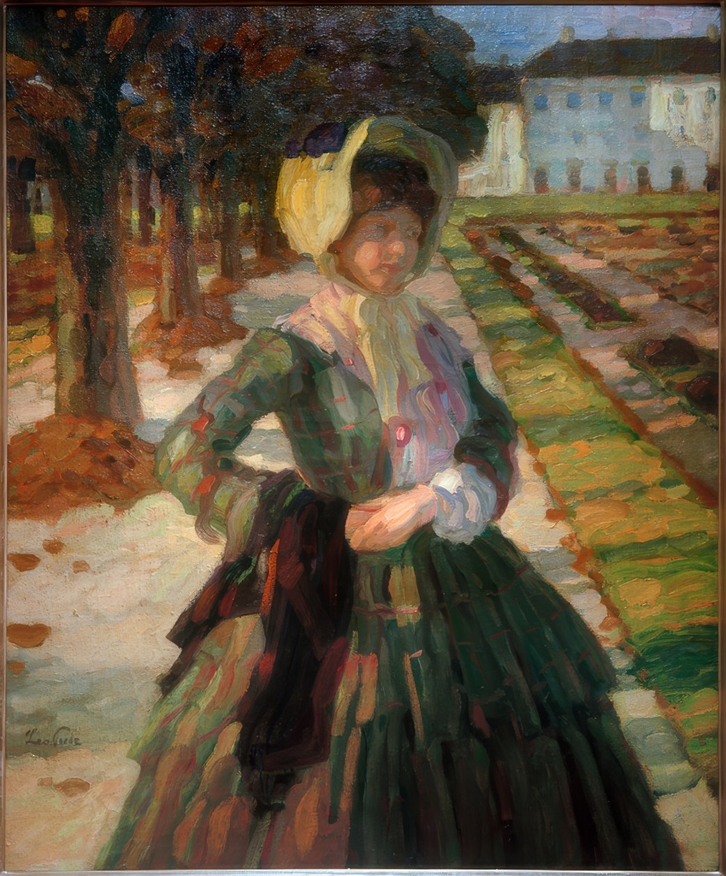 Young Woman in Green Dress by Leo Putz