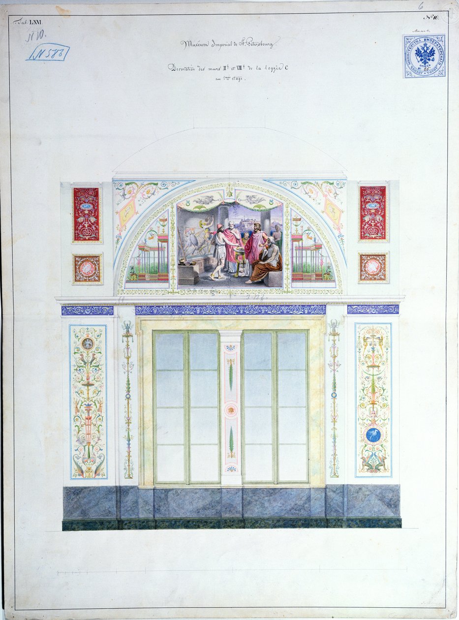 Mural design for the Hermitage, St. Petersburg by Leo von Klenze