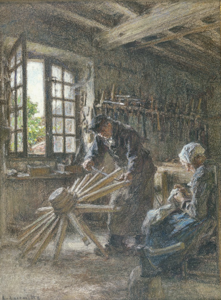 The Old Cartwright and his Wife by Leon Augustin Lhermitte