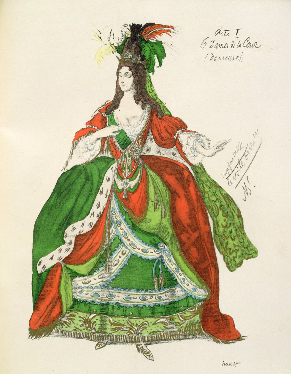 Costume for a Female Courtier and Dancer, from Sleeping Beauty, 1921 by Leon Bakst