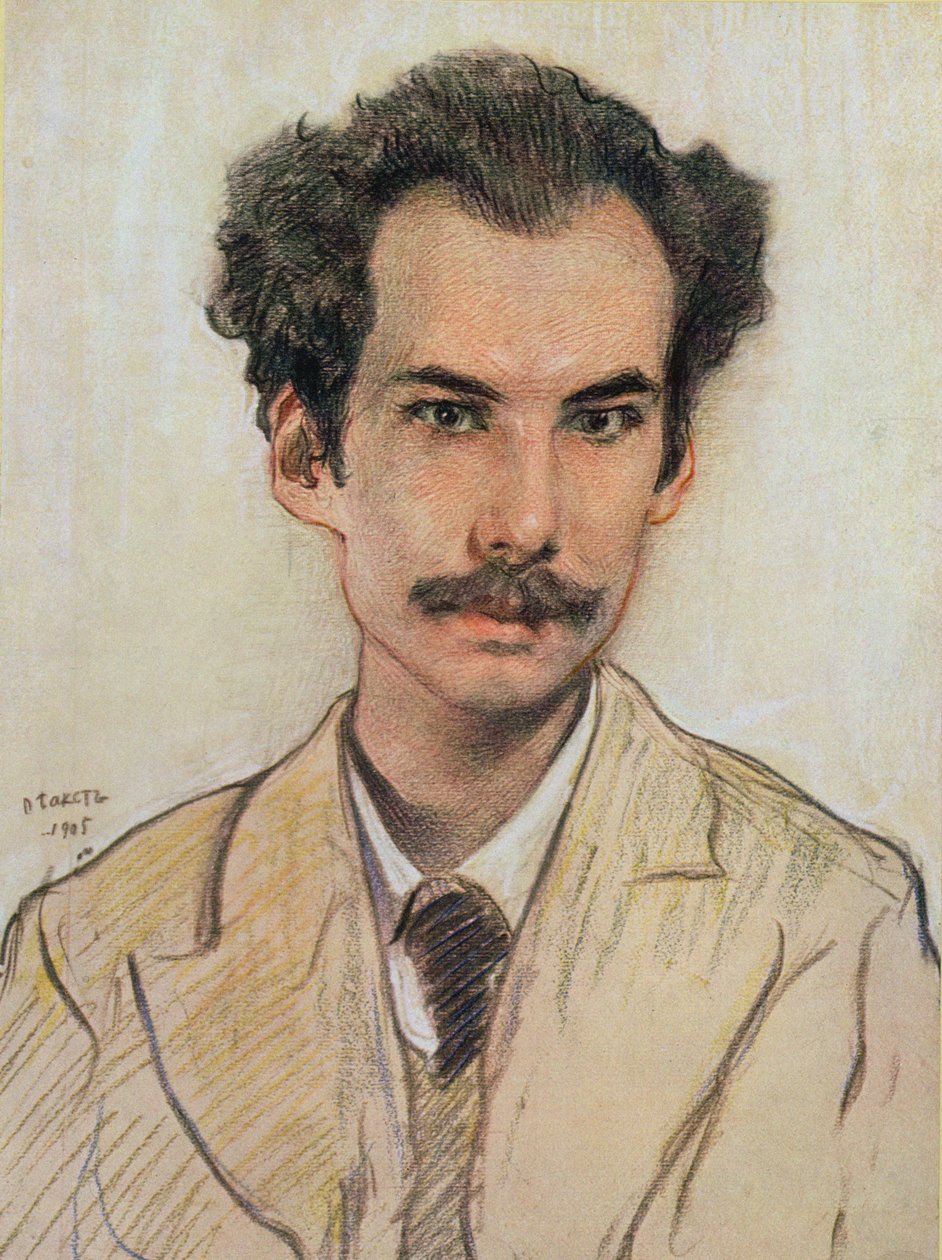 Portrait of Boris Nikolayevich Bugaev (1880-1934) pseudonym Andrey Bely, 1905 by Leon Bakst