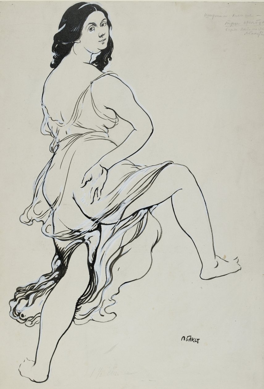 Portrait of Isadora Duncan Dancing by Leon Bakst