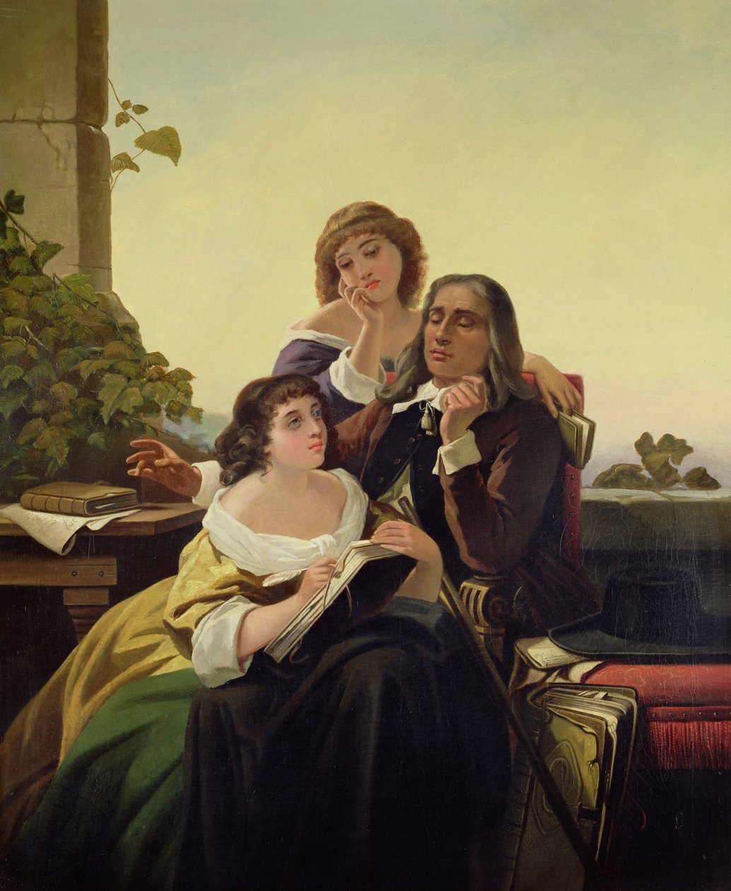 John Milton Composing Poetry by Leon Bortarel