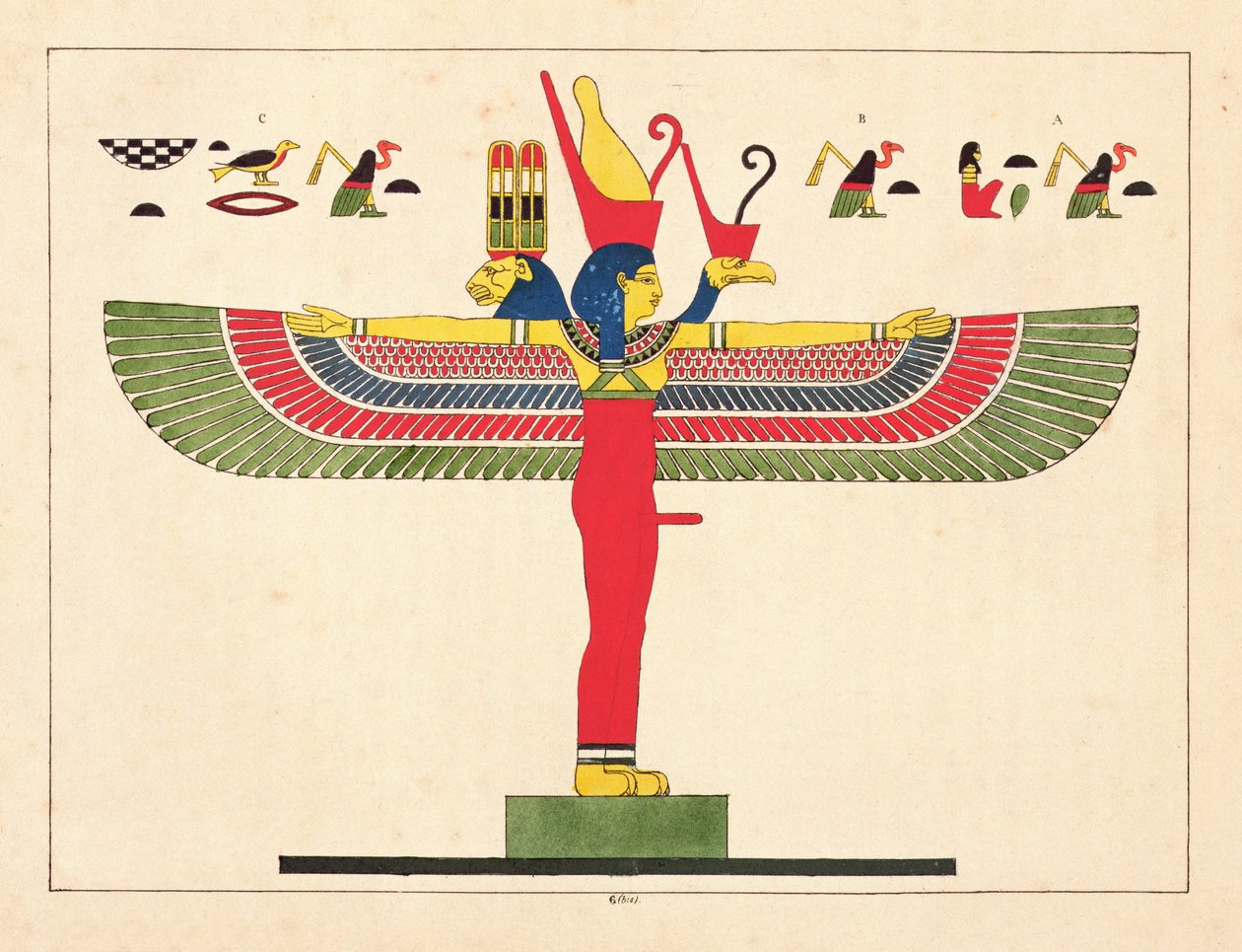 Egyptian Goddess, Illustration from Pantheon Egyptien: Collection des Personnages Mythologiques de l