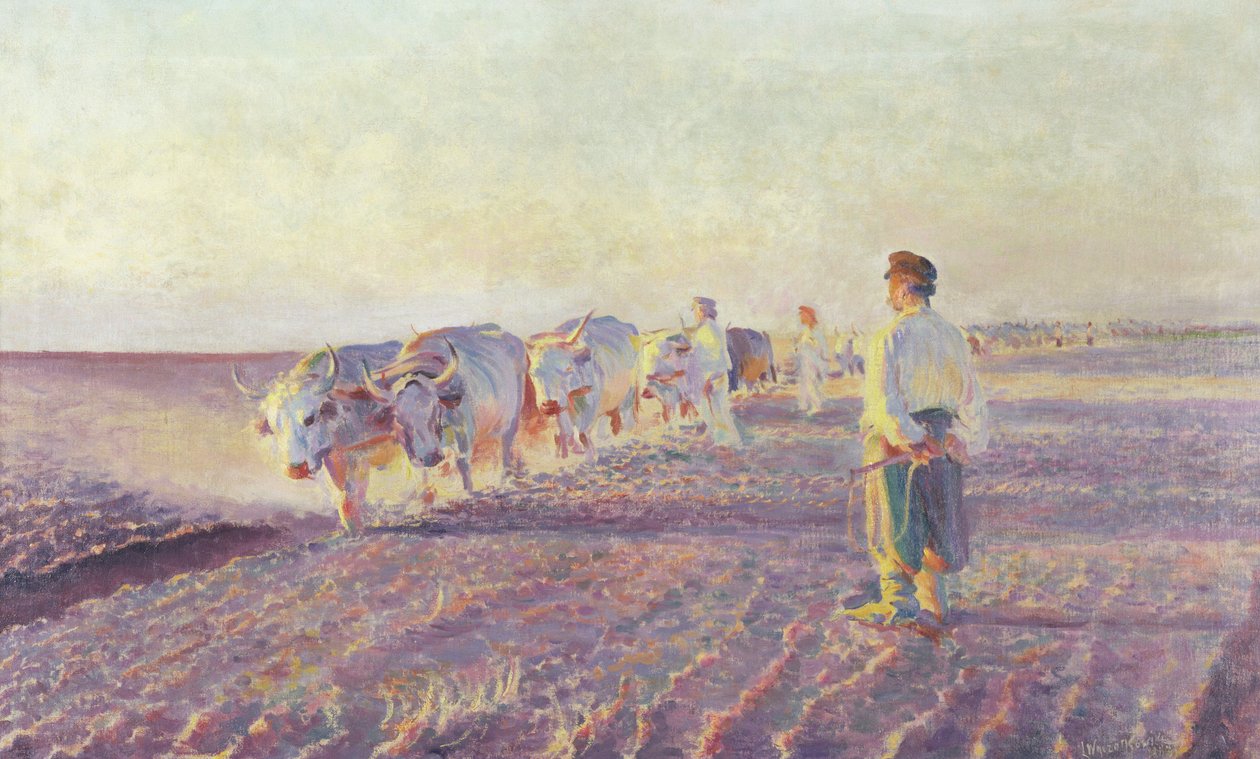 Ploughing in the Ukraine by Leon Wyczolkowski