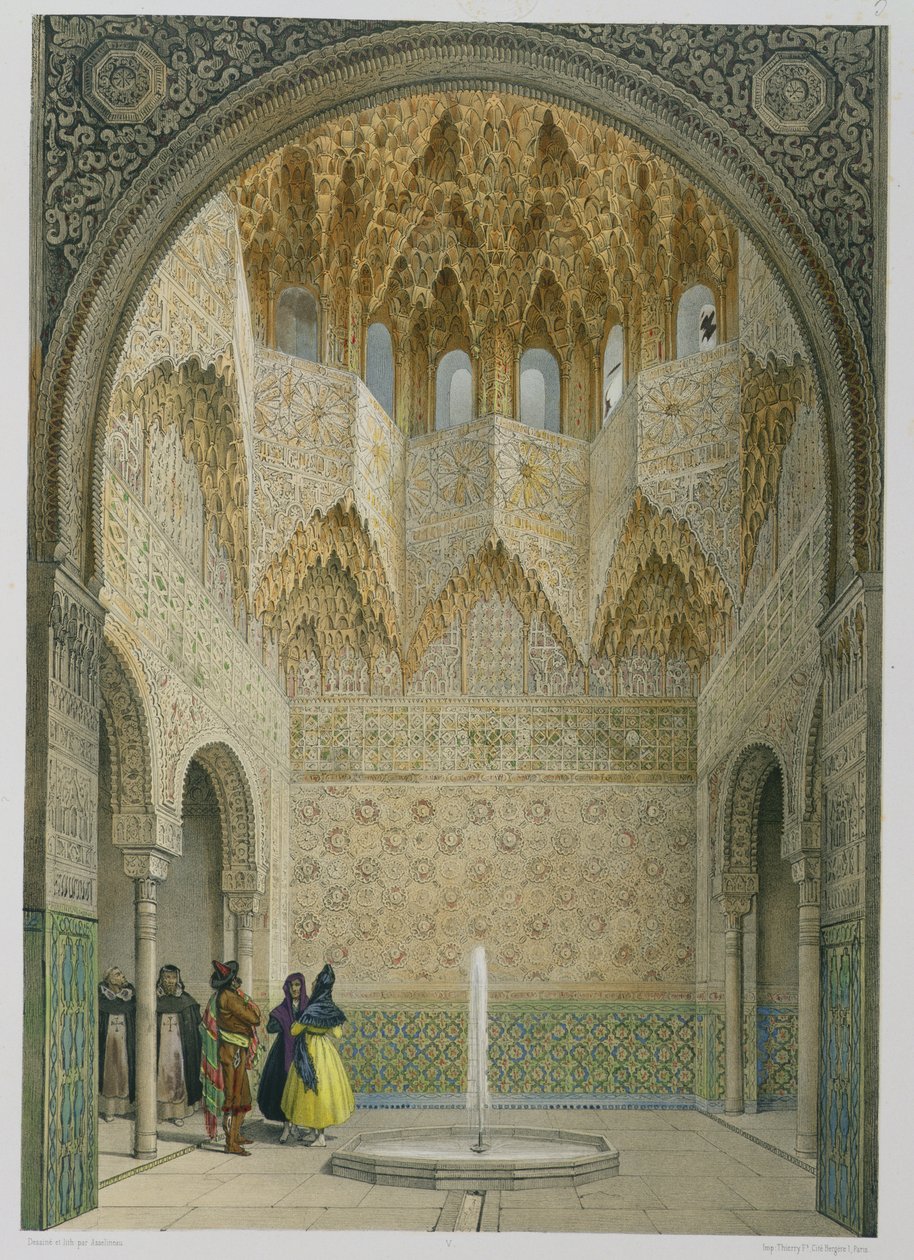 The Hall of the Abencerrages, the Alhambra, Granada by Leon Auguste Asselineau