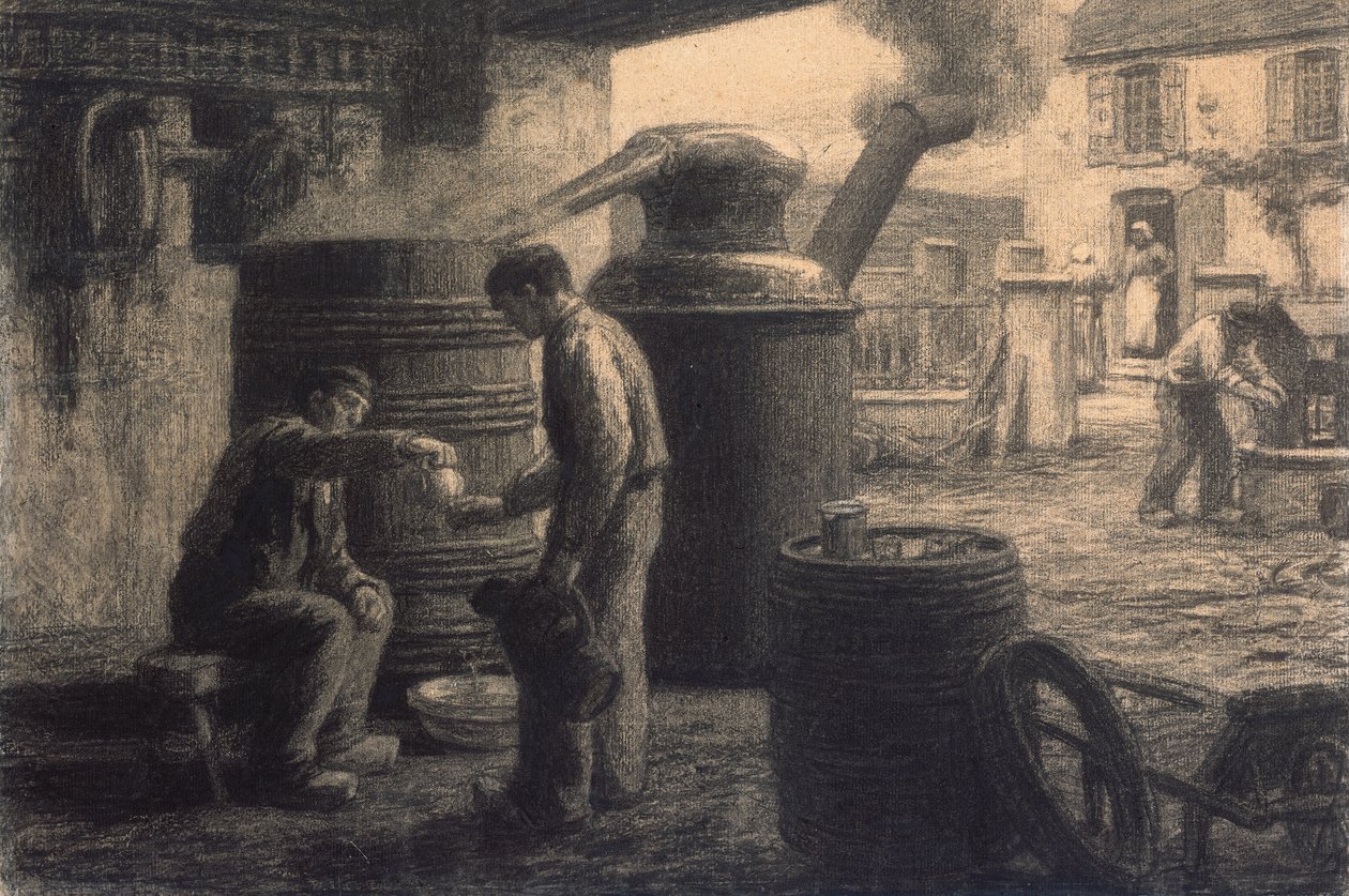The Distillery by Leon-Augustin Lhermitte