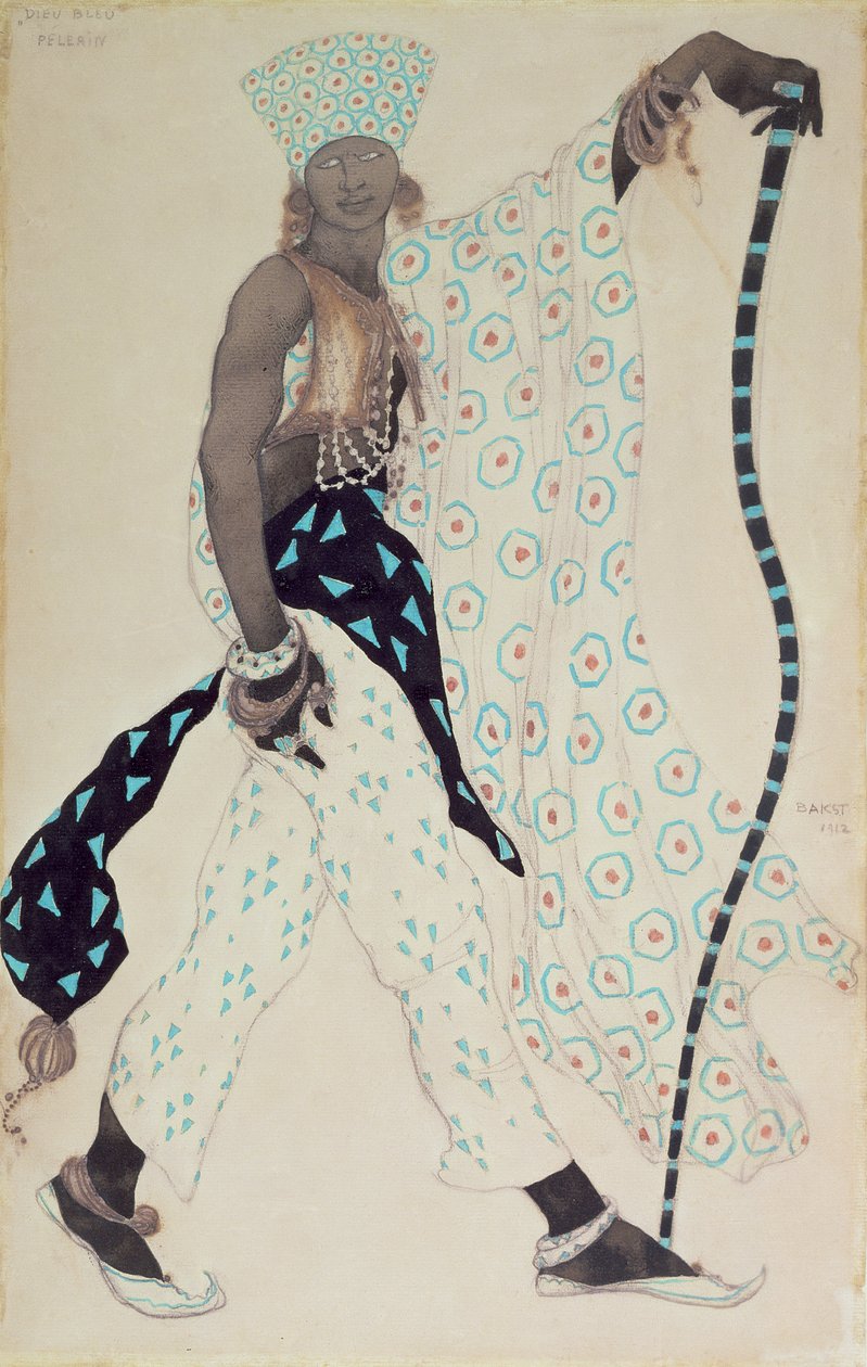 Costume design for Le Pelerin: Blue God by Leon Bakst