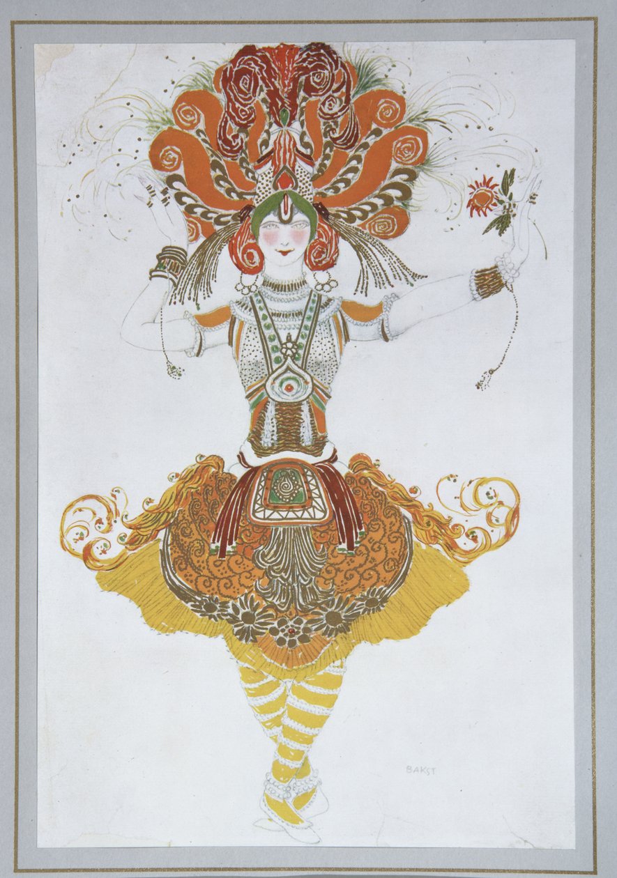 Costume design for Tamara Karsavina in the ballet The Firebird by I. Stravinsky, 1909-1910 by Leon Bakst