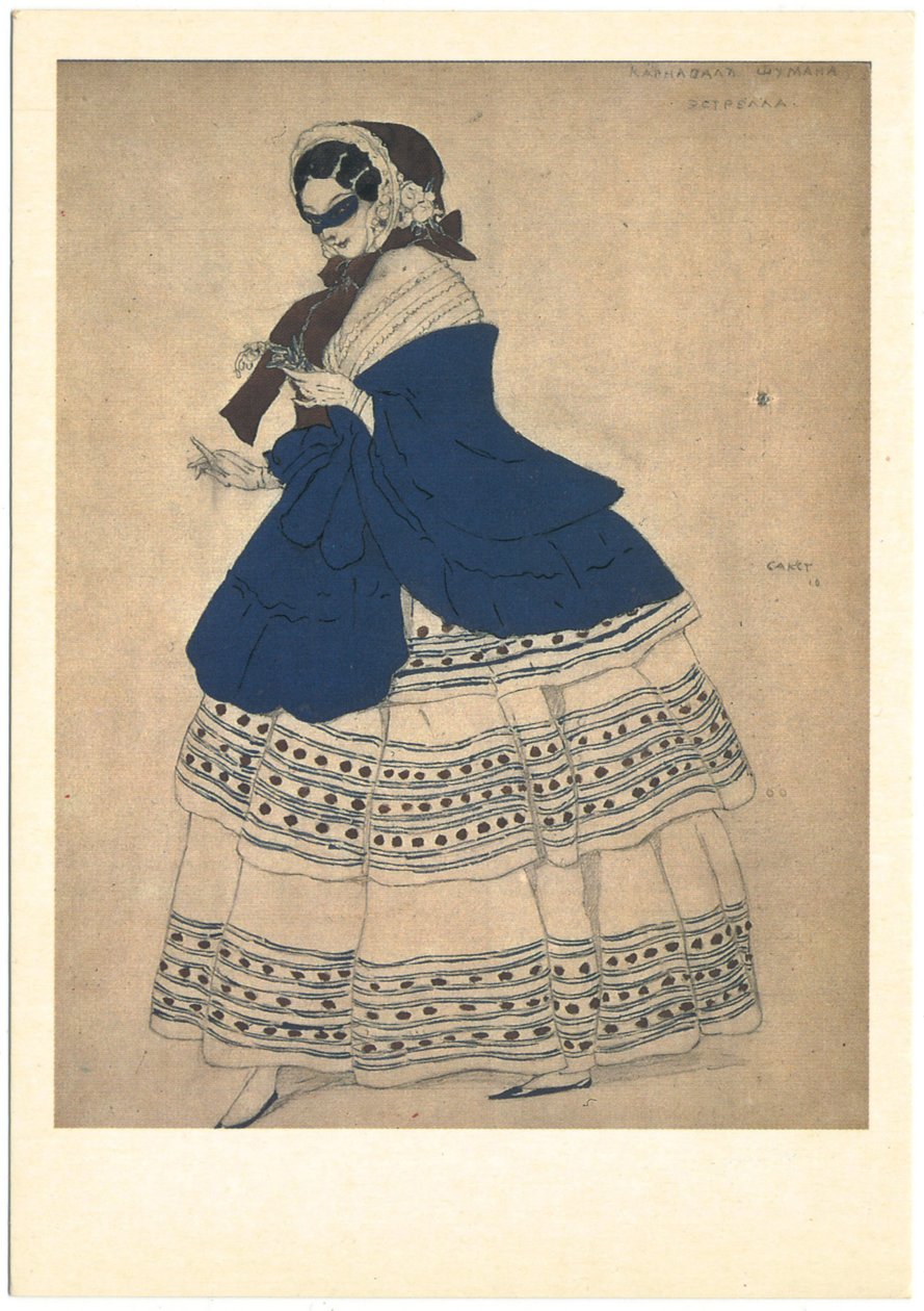 Costume design for the ballet Carnaval by R. Schumann by Leon Bakst