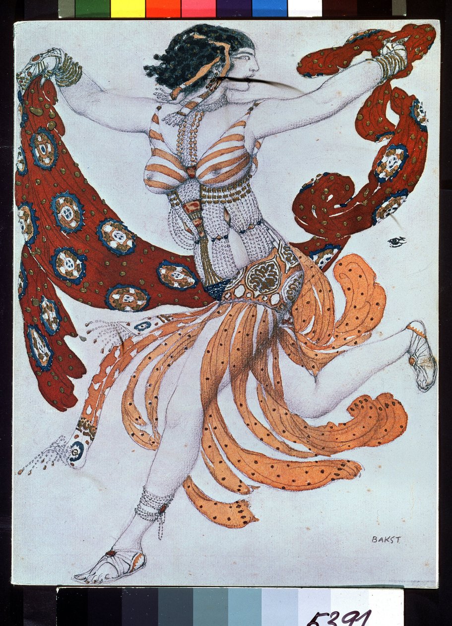 Costume Design for the Ballet Cleopatra by A. Arensky by Leon Bakst