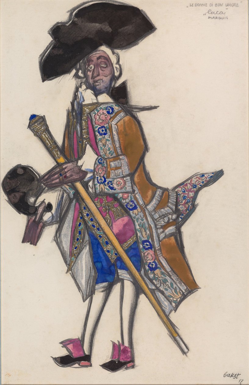 Costume design for the ballet The Good-Humoured Ladies by Scarlatti by Leon Bakst