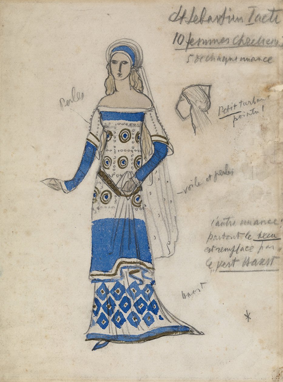 Costume design for the play The Martyrdom of St. Sebastian by Gabriele D
