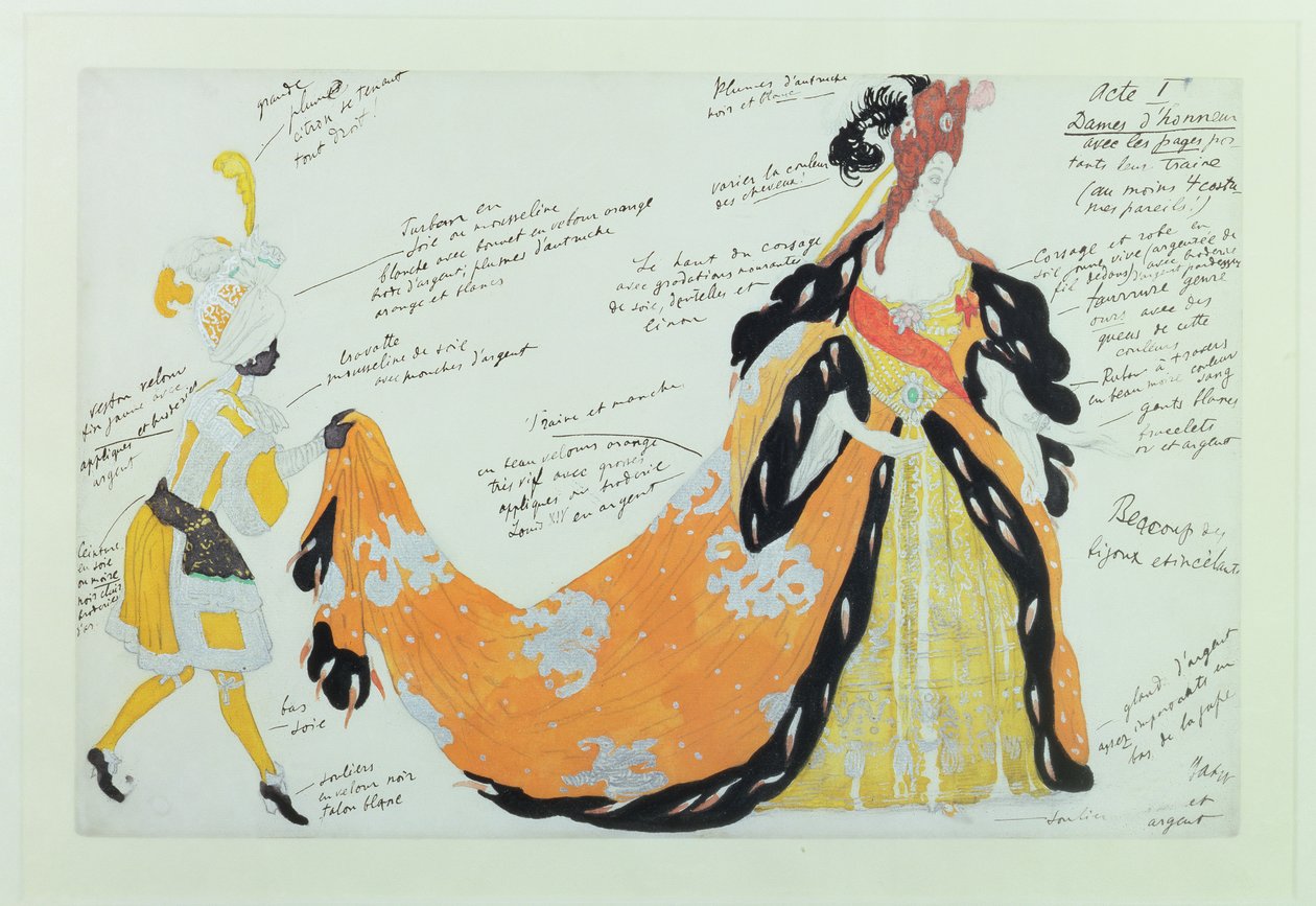 Costume for Lady and her Page, for Diaghilev ballet by Leon Bakst