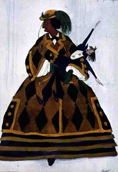 Costume for the Englishwoman, from La Boutique Fantastique by Leon Bakst
