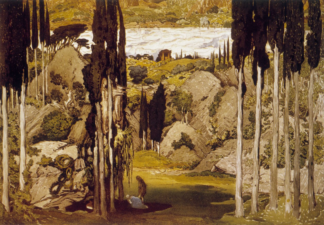 Decor by Léon Bakst, Russian Painter and Decorator, Based on an Original Watercolour, for Maurice Ravel