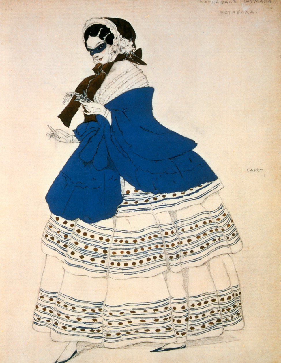 Estrella, Design for a Costume for the Ballet Carnival Composed by Robert Schumann, 1919 by Leon Bakst
