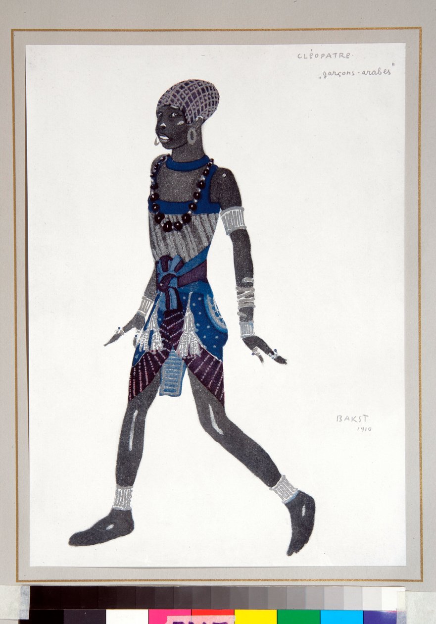 "Young Arab Boy" Costume Design by Leon Bakst for the Ballet "Cleopatra" by Ballets Russes by Leon Bakst