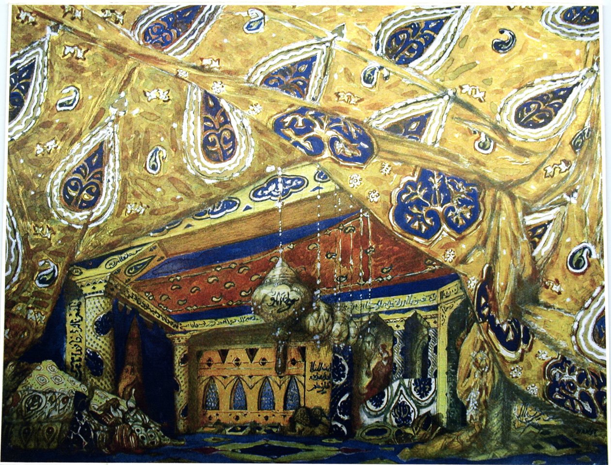 Stage Design for the Ballet Sheherazade by N. Rimsky-Korsakov by Leon Bakst