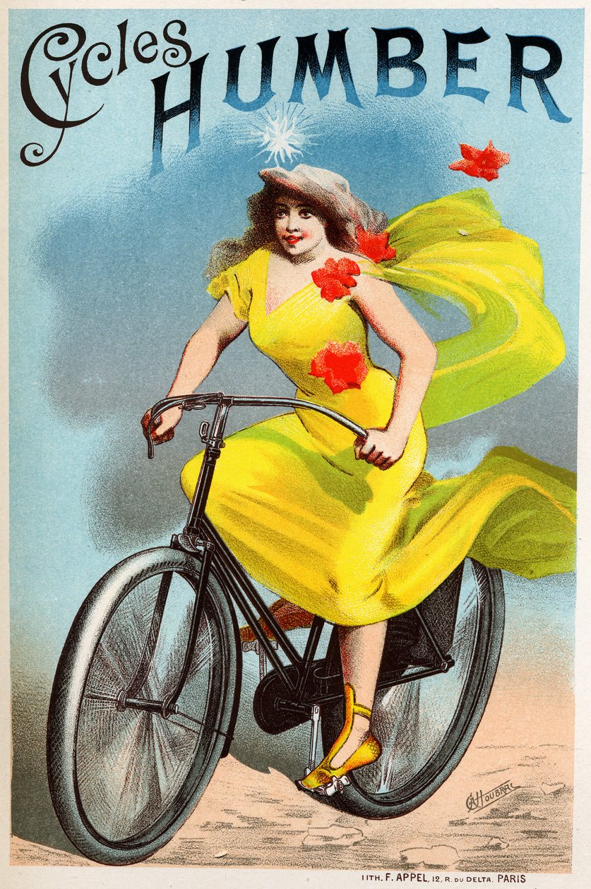 Transport. Humbert bicycles. Poster, France, c.1895 by Leon Choubrac