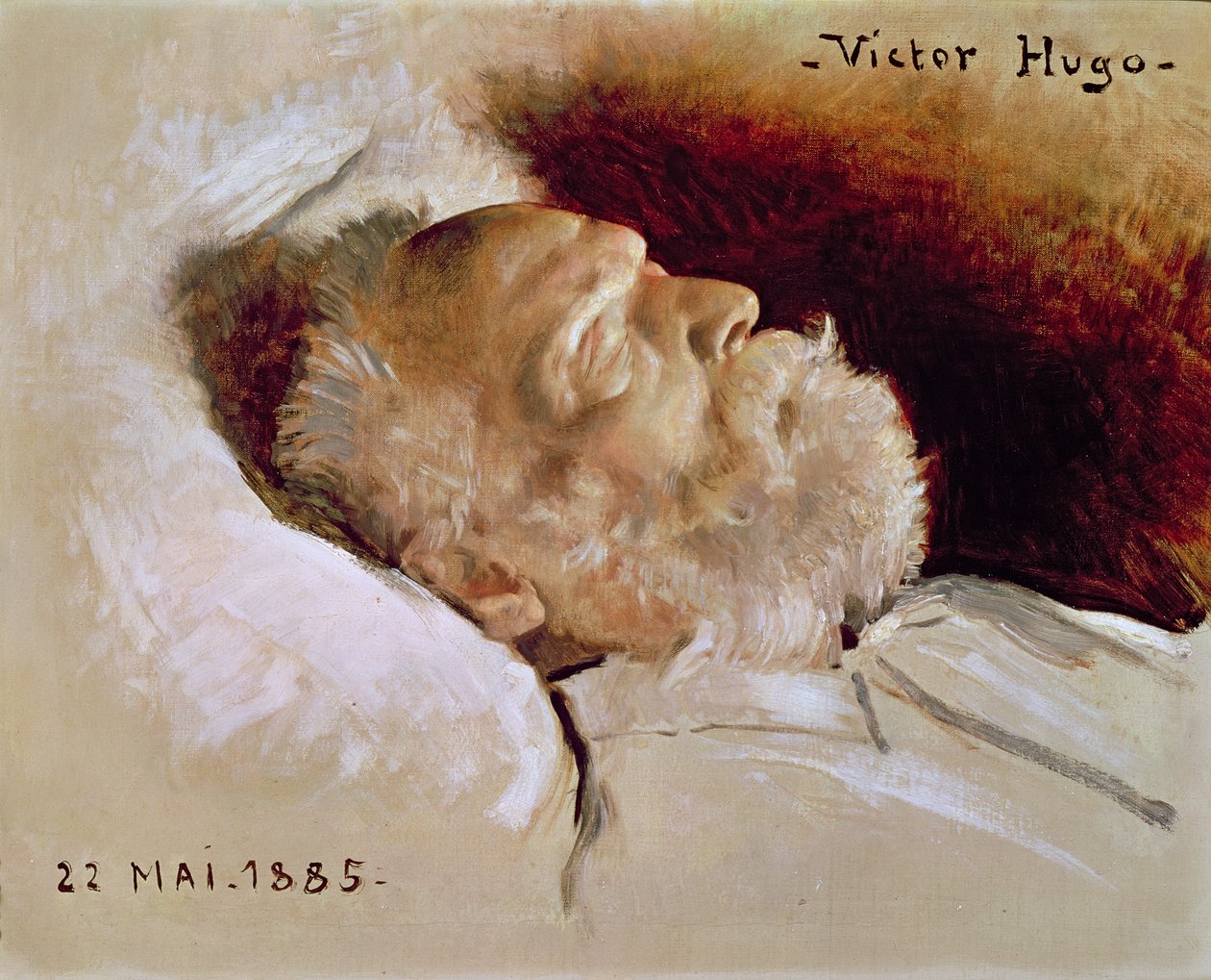 Portrait of Victor Hugo on His Deathbed, 22nd May 1885 by Leon Daniel Saubes