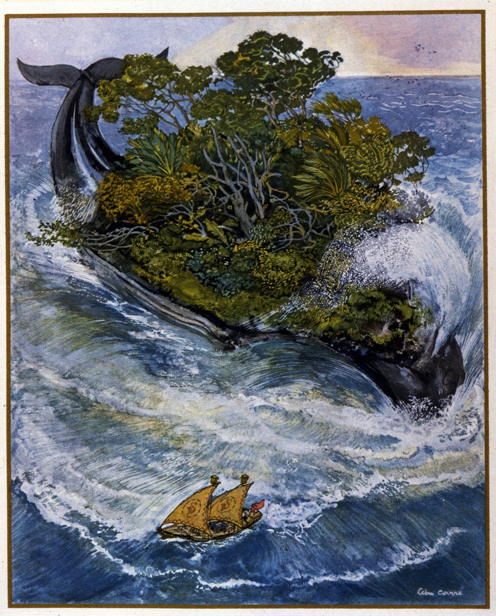 The adventures of Sinbad the sailor. From the Tales of 1001 Nights. Illustration by Léon Carré by Leon Georges Carre