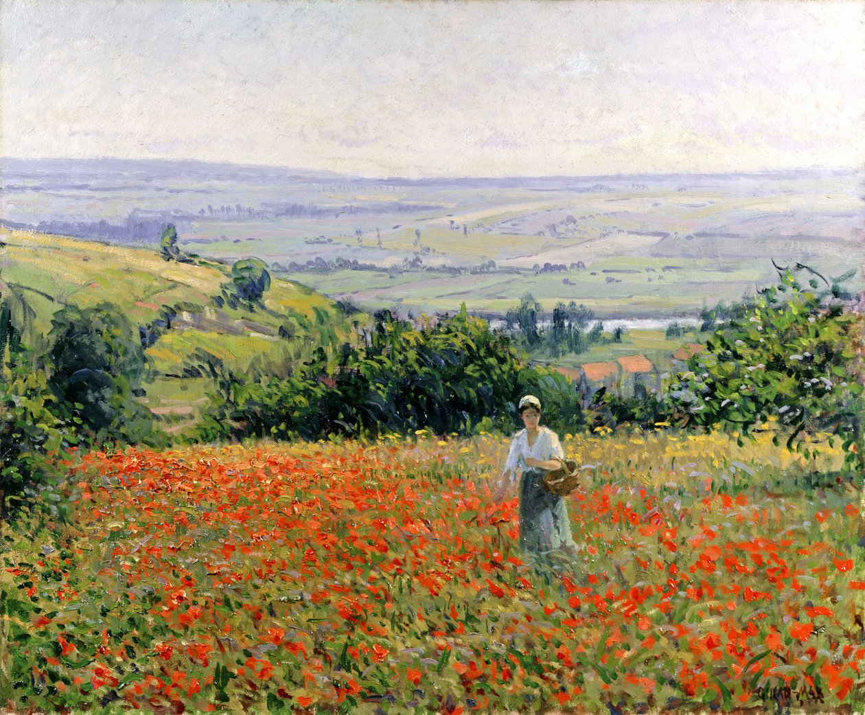 Woman in a Poppy Field by Leon Giran Max