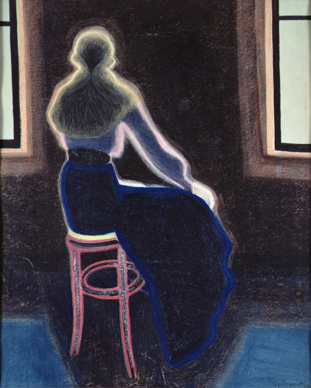 Young Woman on a Stool by Leon Spilliaert
