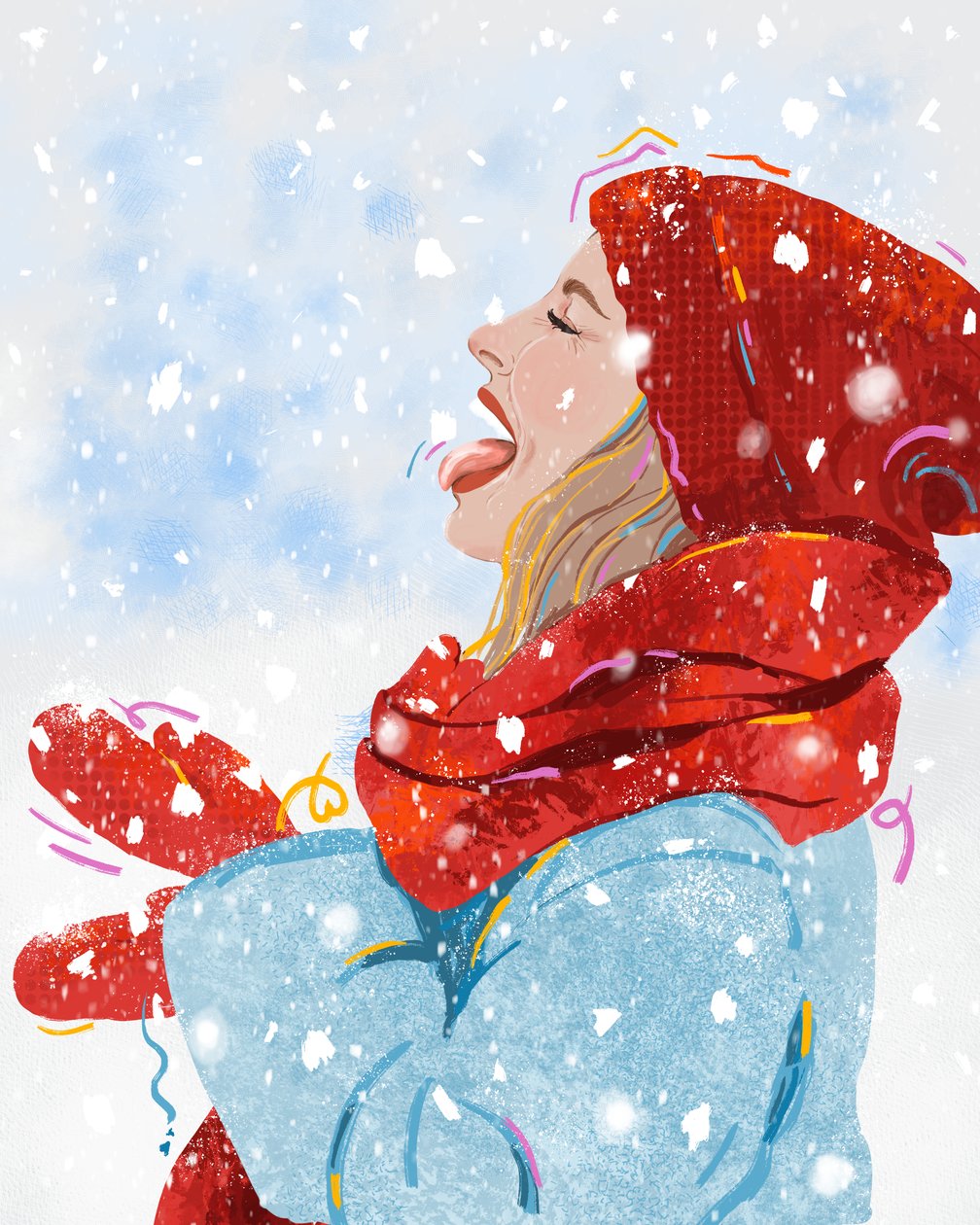 Joy of Snowfall, 2025 by Leona Tsiara