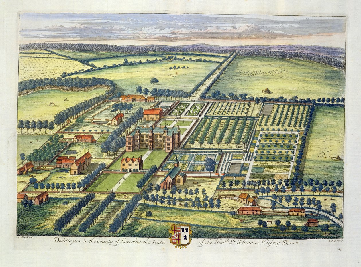 Doddington in the county of Lincoln engraved by Johannes Kip by Leonard Knyff